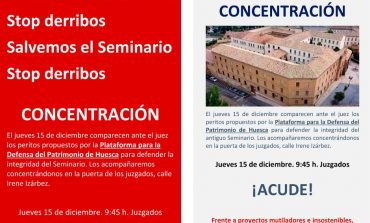 Concentración por la defensa del antiguo Seminario Conciliar de Huesca