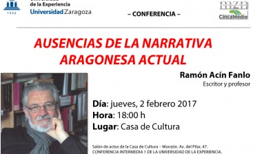 Ramón Acín revisa en Monzón la trayectoria de los grandes narradores aragoneses contemporáneos desaparecidos