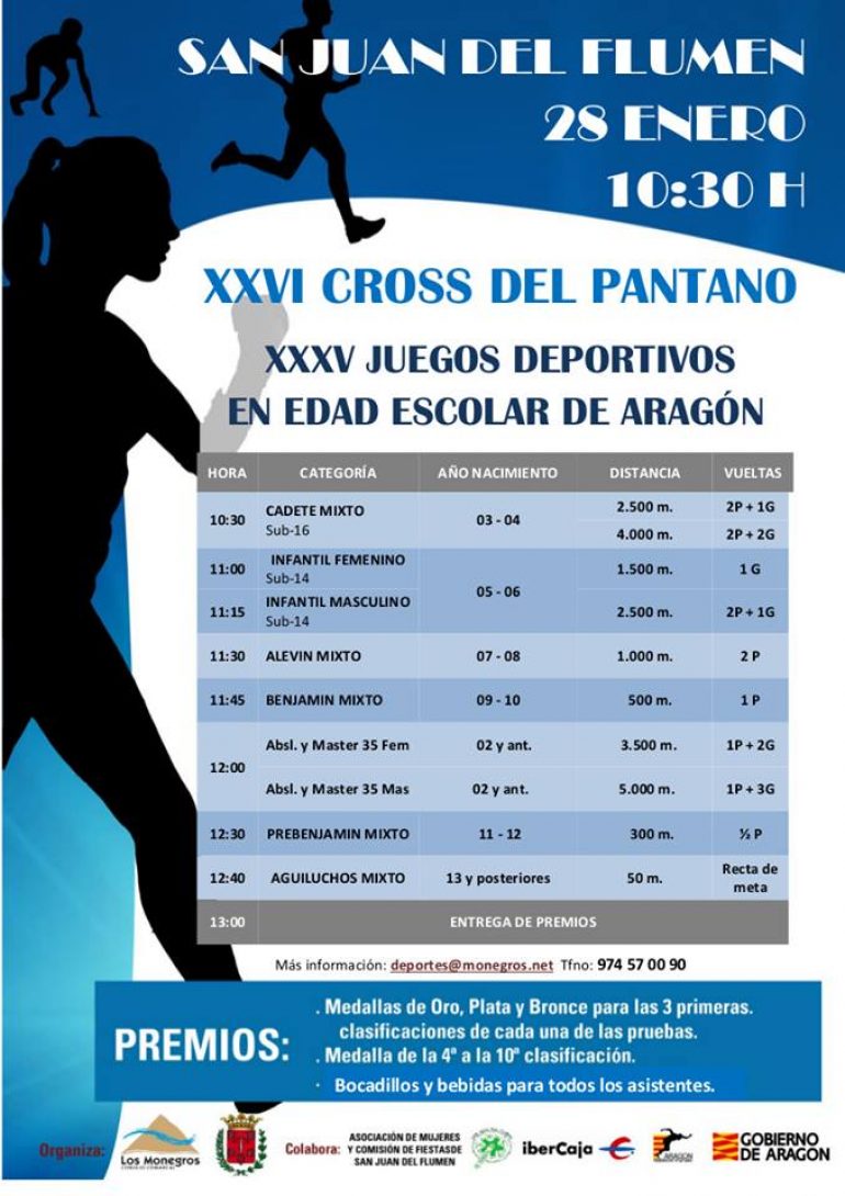 El XXVI Cross del Pantano tendrá lugar el próximo domingo 28 de enero en San Juan del Flumen