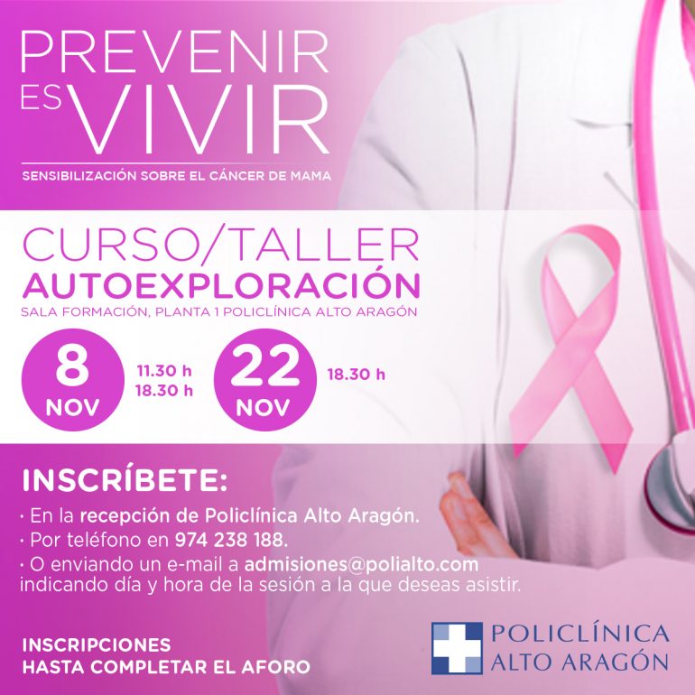 Taller de autoexploración mamaria en Policlínica Alto Aragón de Huesca